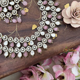 Precious 2 White & Pastel Pink Layered  Victorian Diamond - VV1357